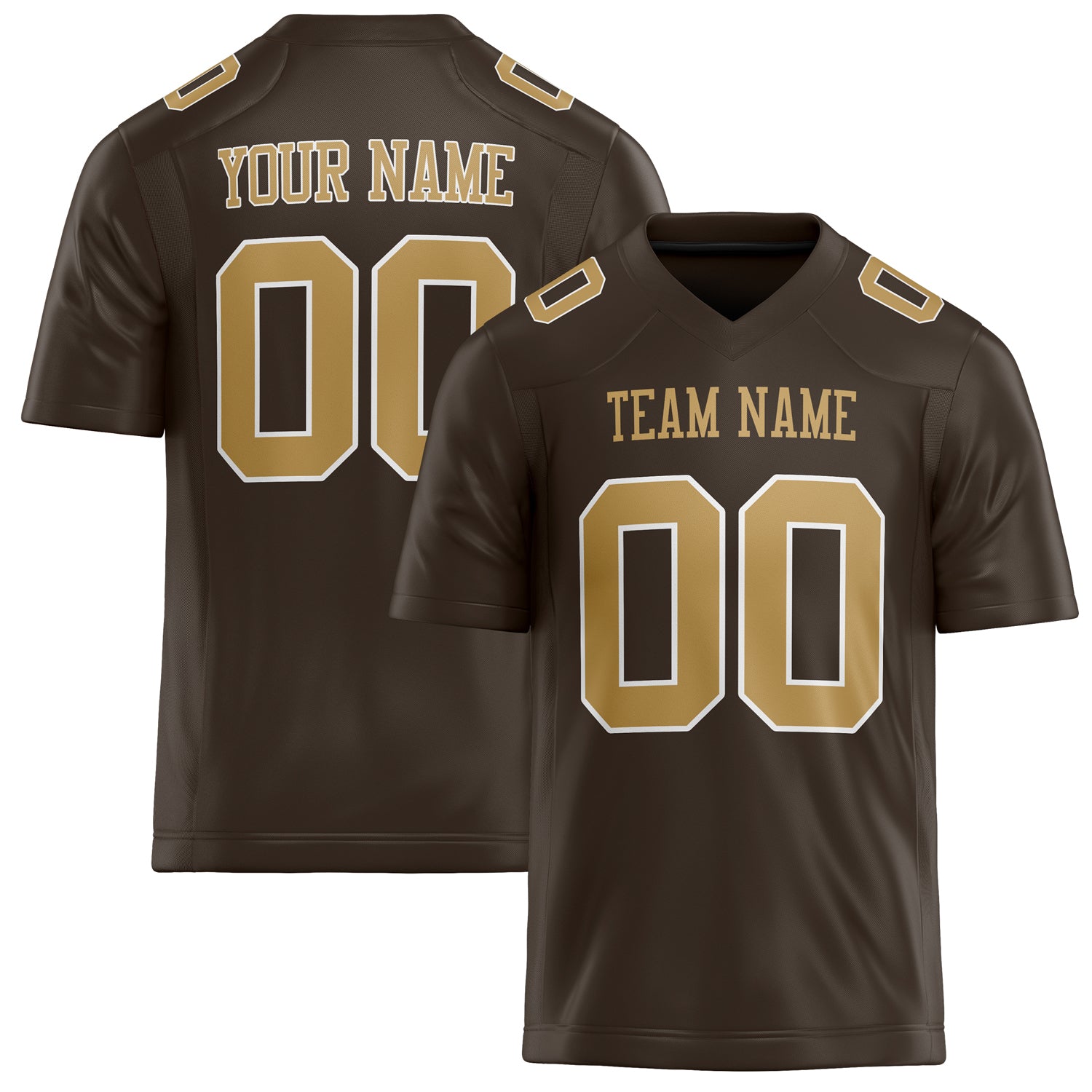 Personalized brown Solid Colour Football Jersey FT02240730BR050