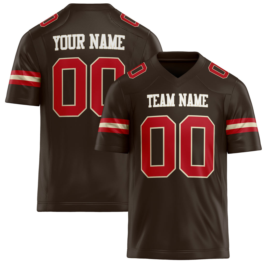 Personalized red Solid Colour Football Jersey FT02240730BR059