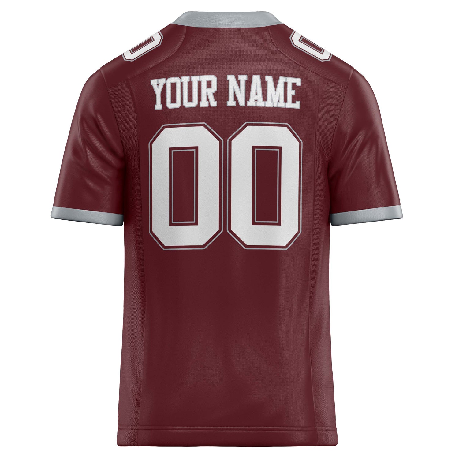 Personalized Burgundy & White Solid Colour Football Jersey