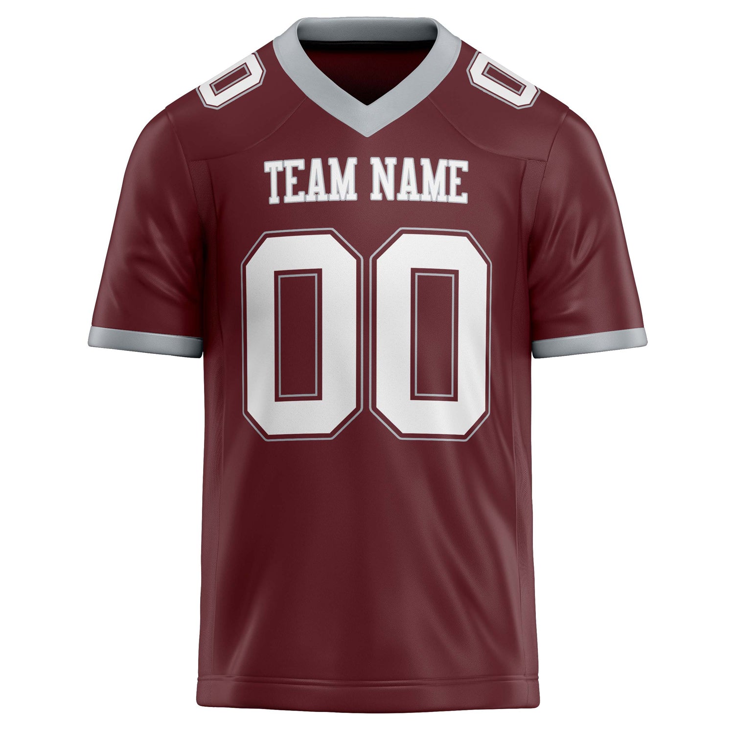 Personalized Burgundy & White Solid Colour Football Jersey