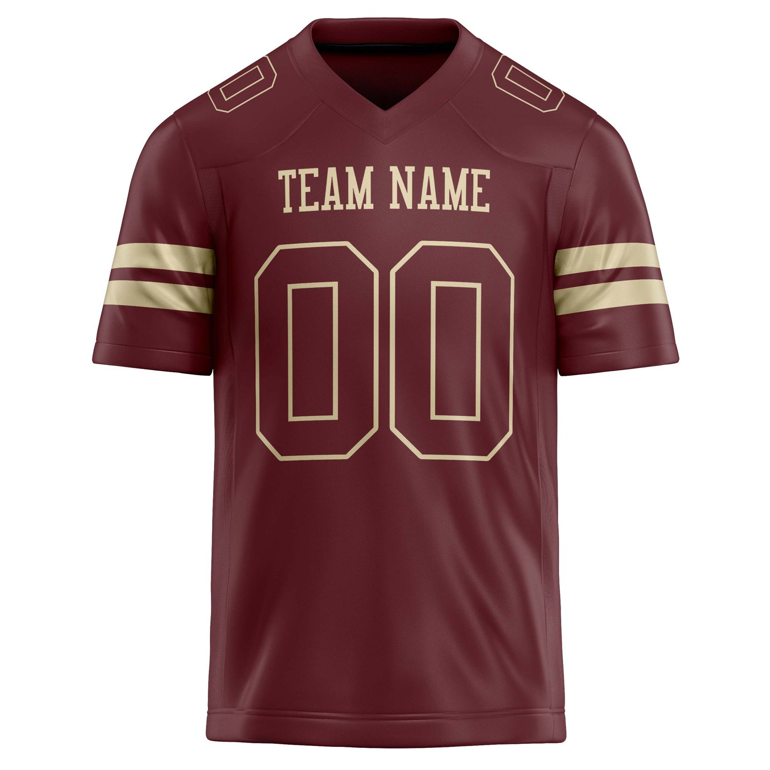 Personalized Burgundy & cream Solid Colour Football Jersey