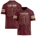Personalized Burgundy cream Solid Colour Football Jersey FT02240730BU062