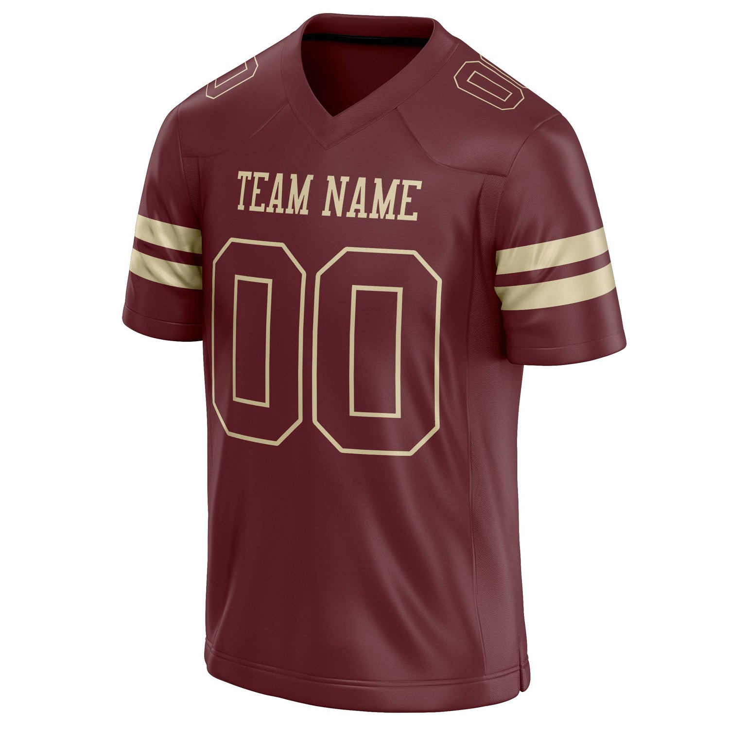 Personalized Burgundy & cream Solid Colour Football Jersey