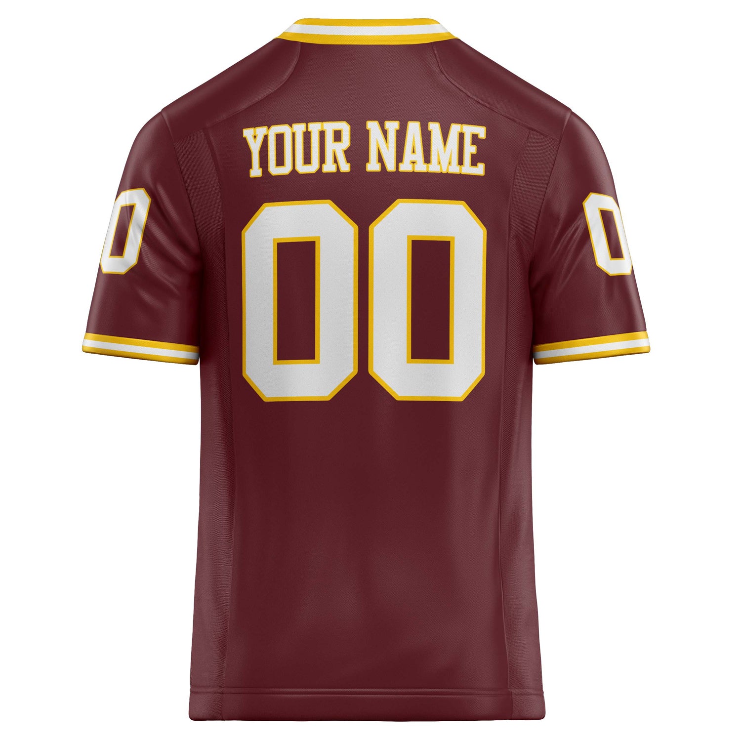 Personalized Burgundy & White Solid Colour Football Jersey