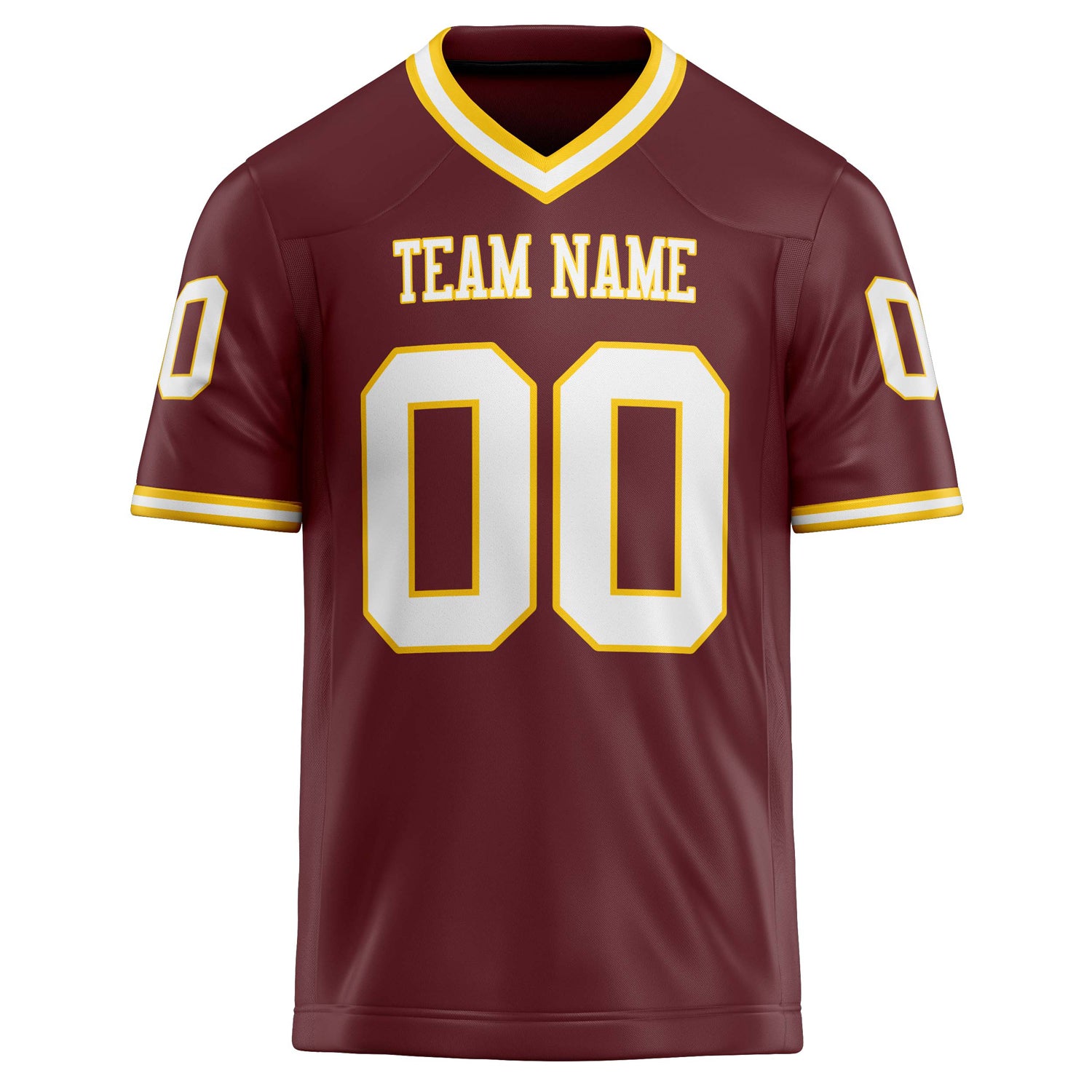 Personalized Burgundy & White Solid Colour Football Jersey