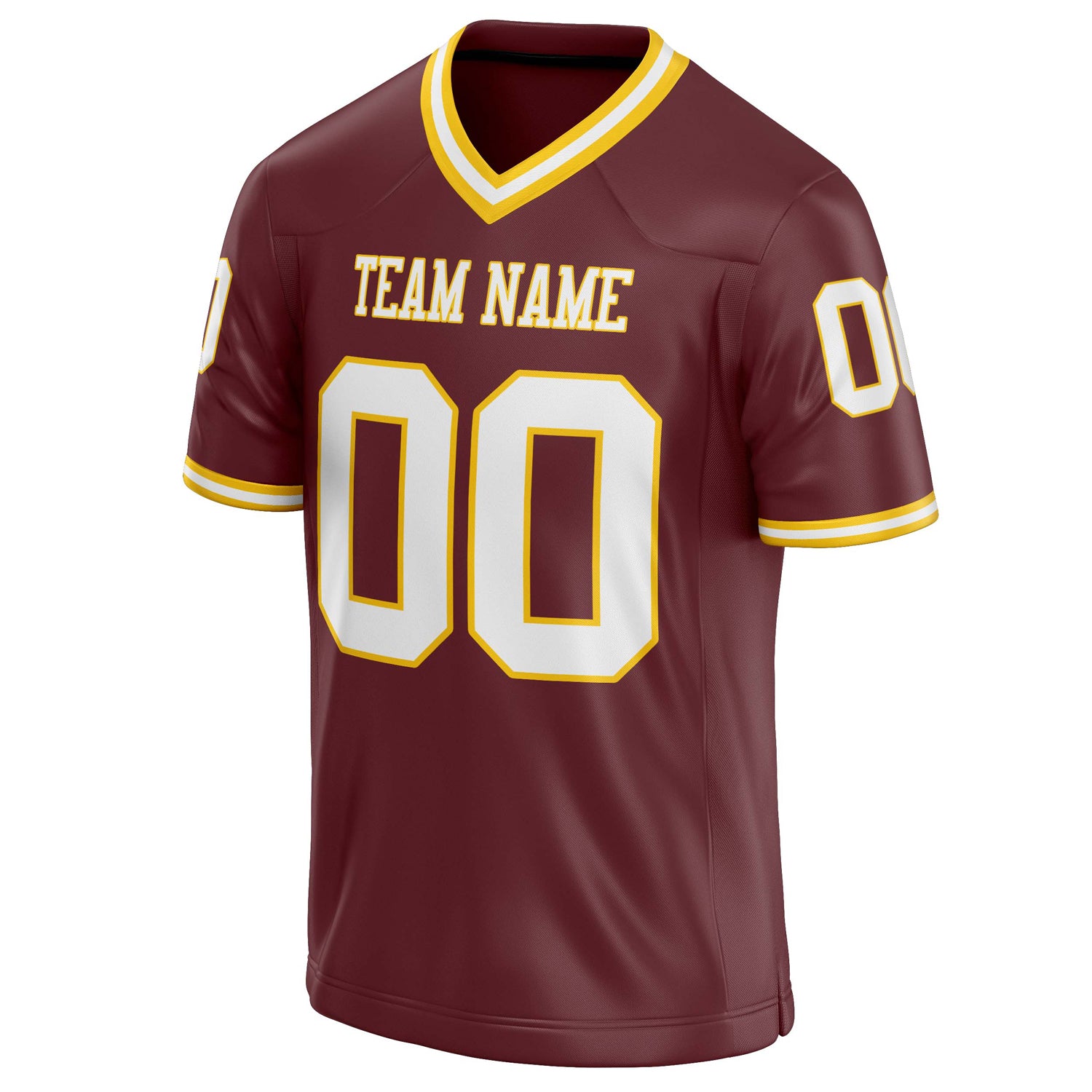 Personalized Burgundy & White Solid Colour Football Jersey