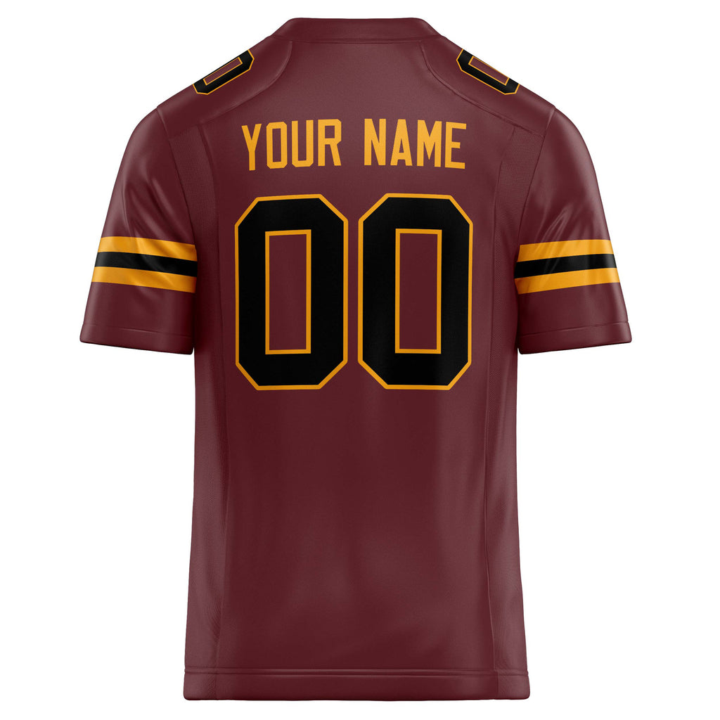 Personalized Burgundy & Black Solid Colour Football Jersey