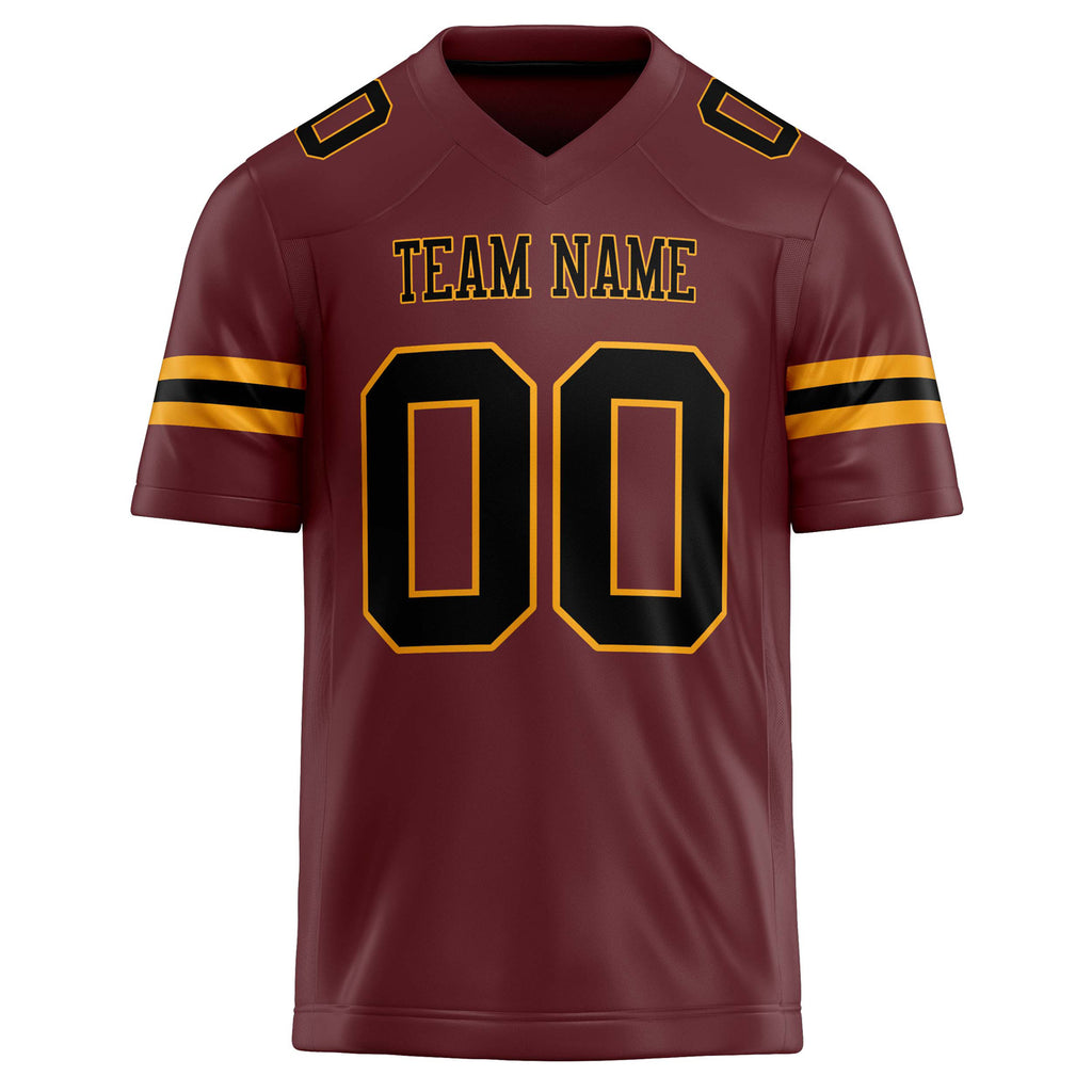 Personalized Burgundy & Black Solid Colour Football Jersey