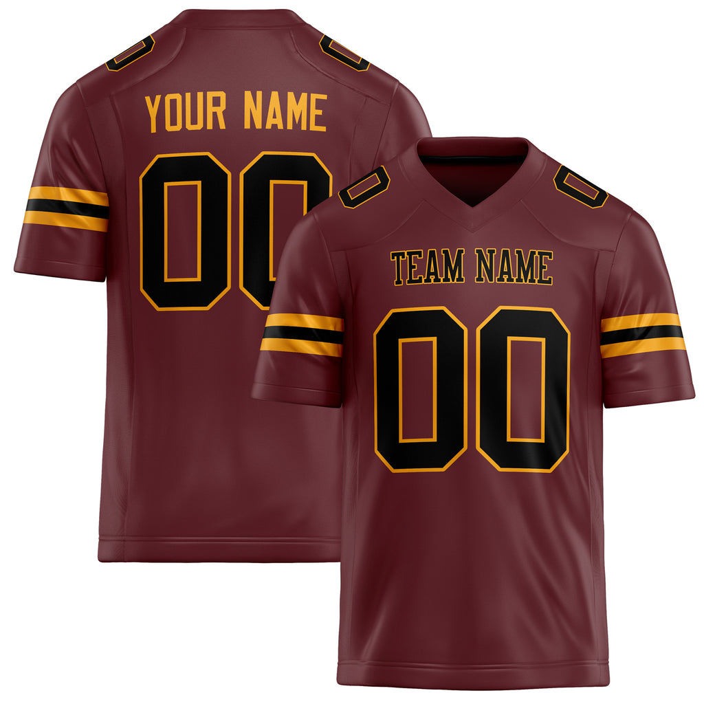 Personalized Burgundy Black Solid Colour Football Jersey FT02240730BU064