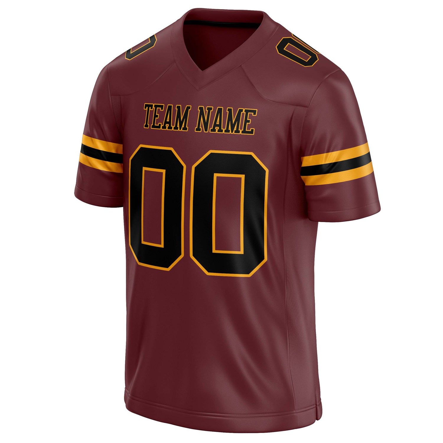 Personalized Burgundy & Black Solid Colour Football Jersey