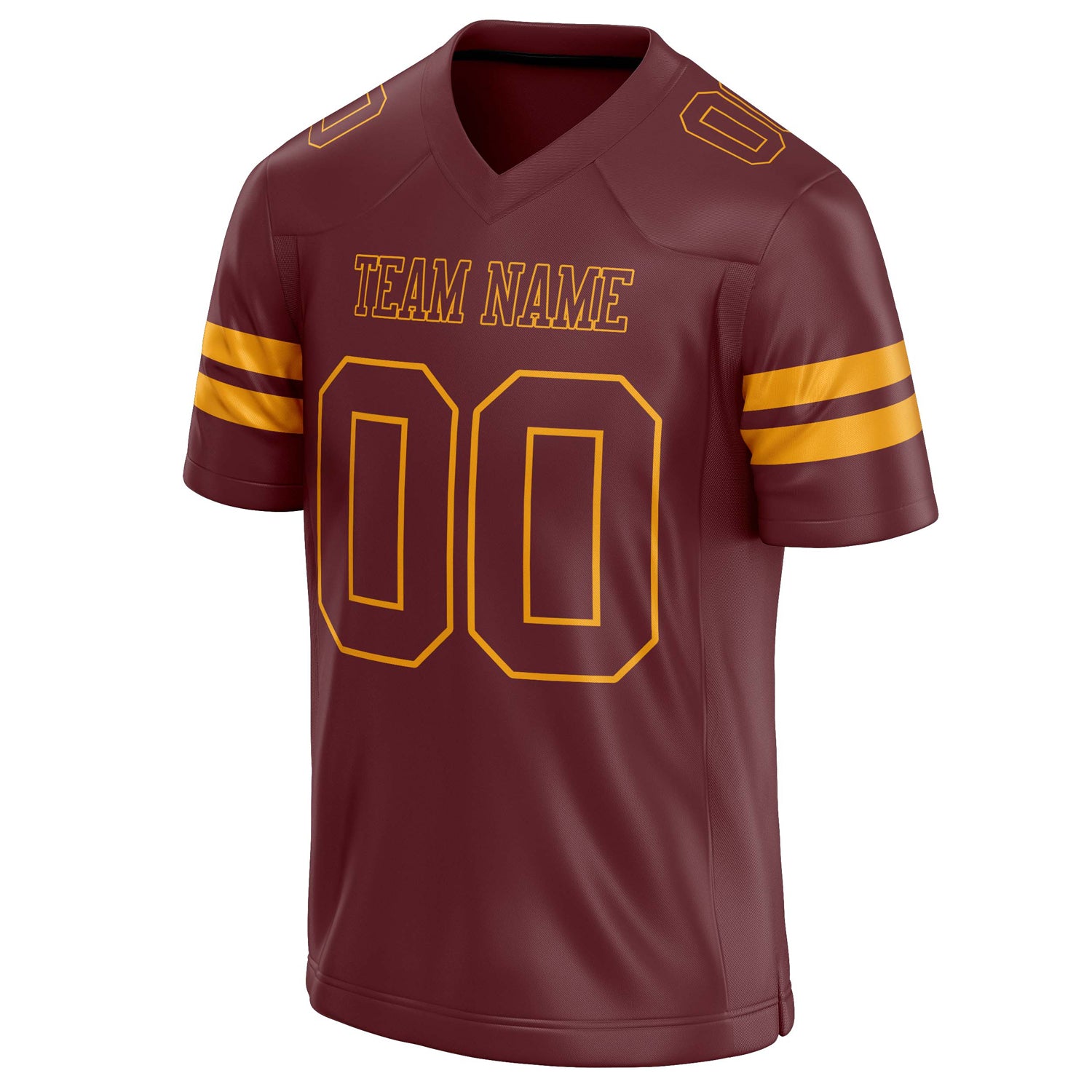 Personalized Burgundy & gold Solid Colour Football Jersey