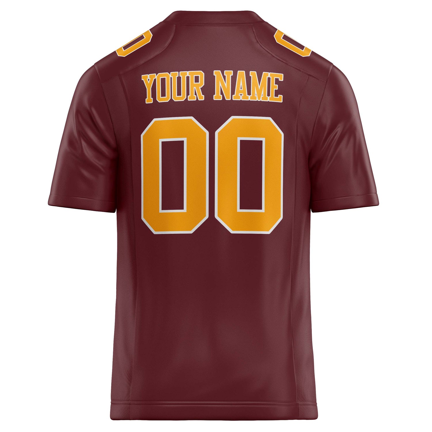 Personalized Burgundy & gold Solid Colour Football Jersey