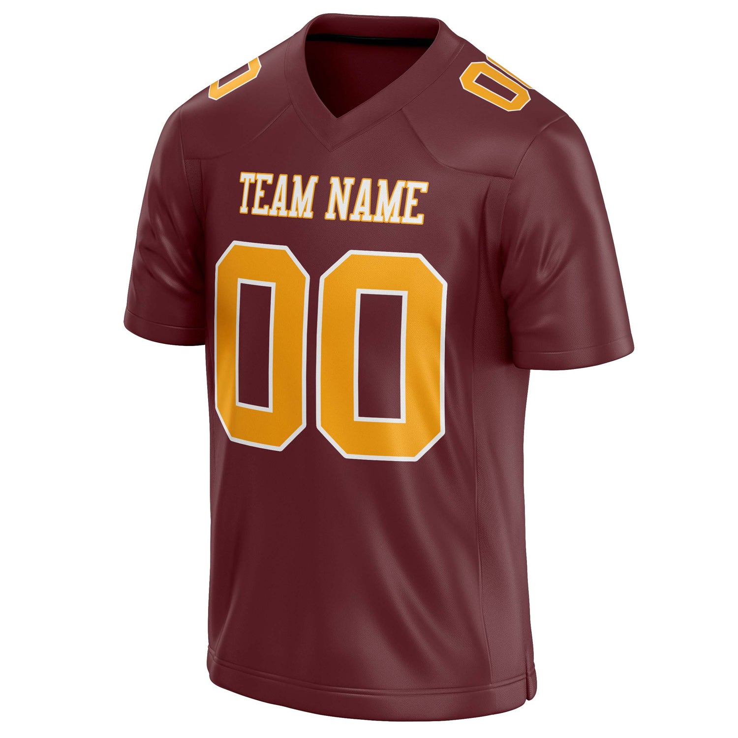 Personalized Burgundy & gold Solid Colour Football Jersey
