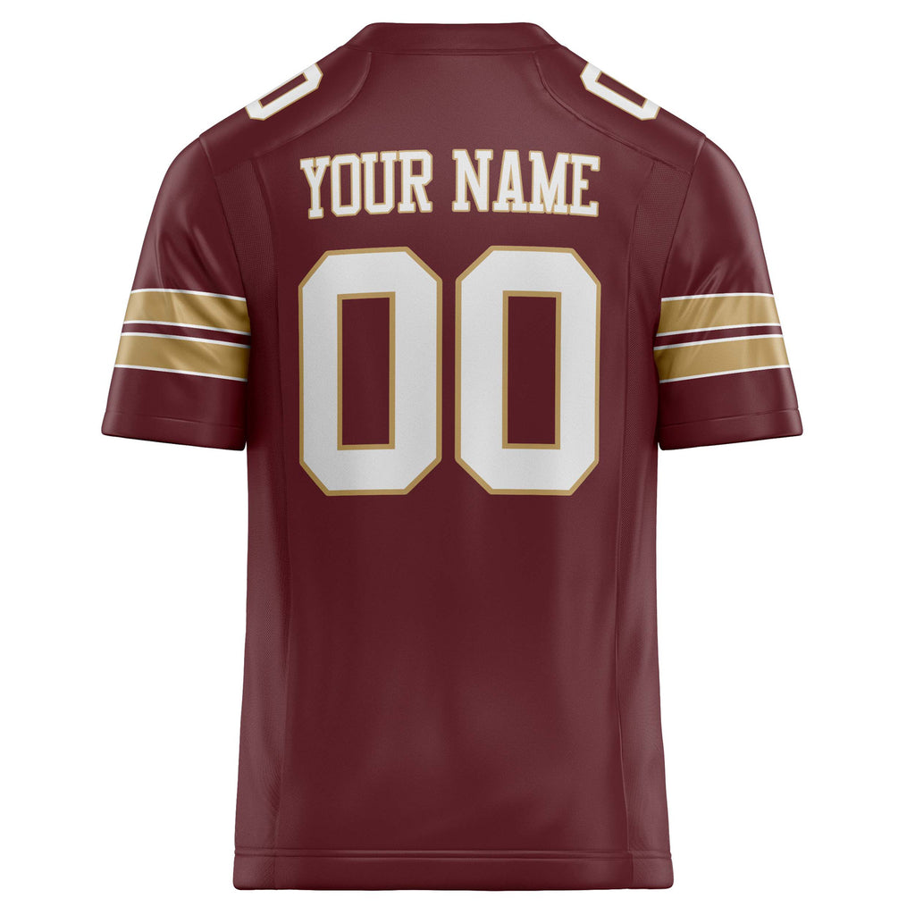 Personalized Burgundy & White Solid Colour Football Jersey