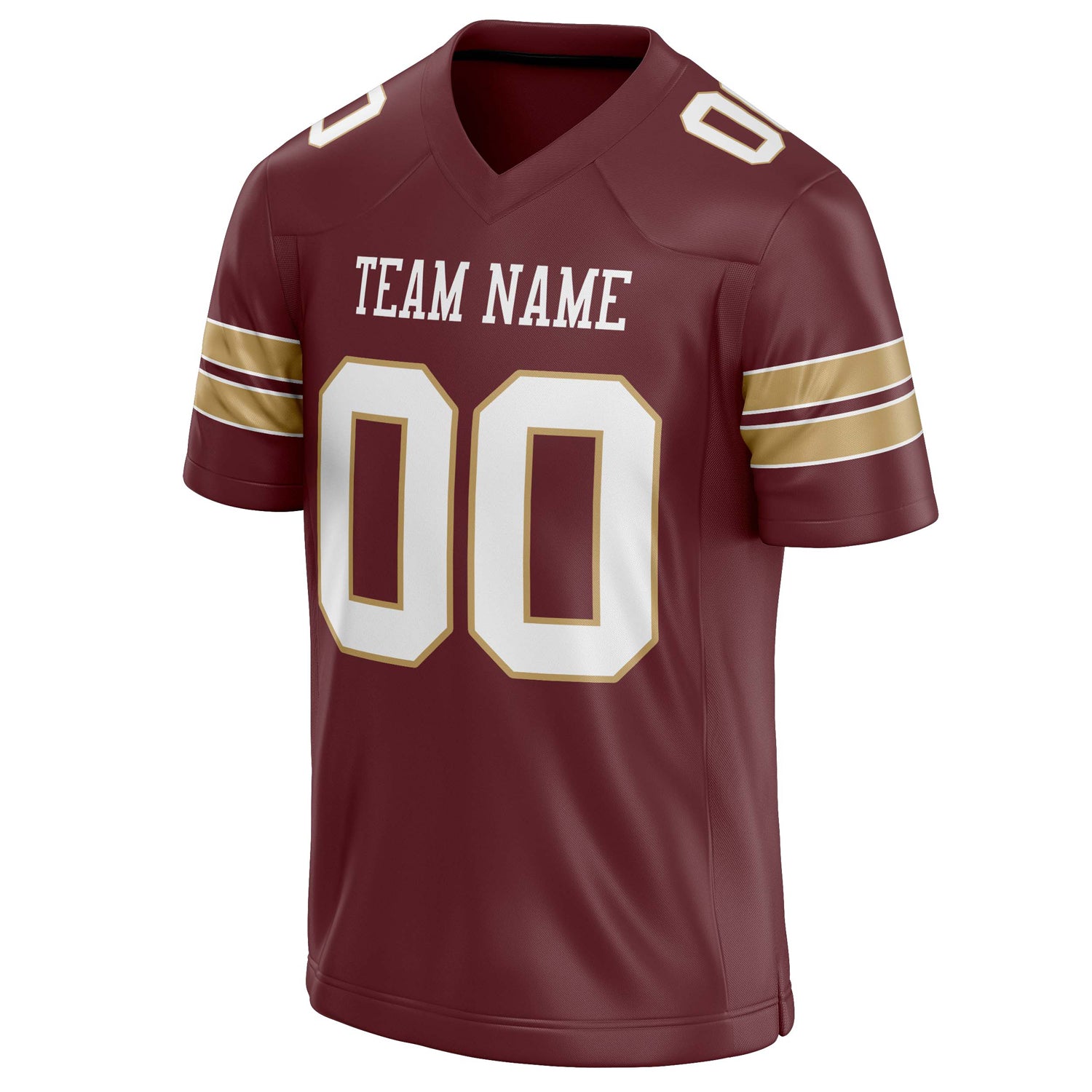 Personalized Burgundy & White Solid Colour Football Jersey