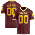 Personalized Burgundy gold Solid Colour Football Jersey FT02240730BU068