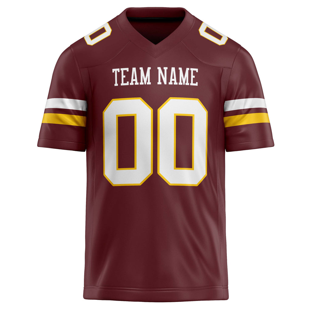 Personalized Burgundy & White Solid Colour Football Jersey