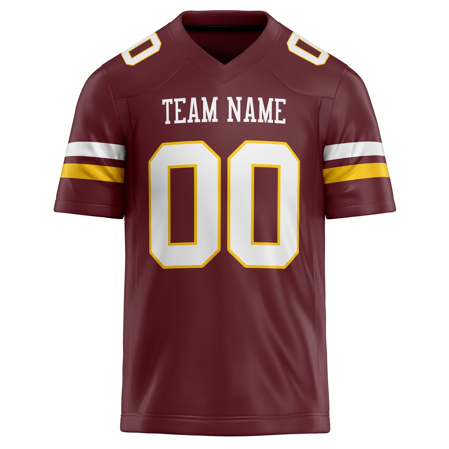 Personalized Burgundy & White Solid Colour Football Jersey