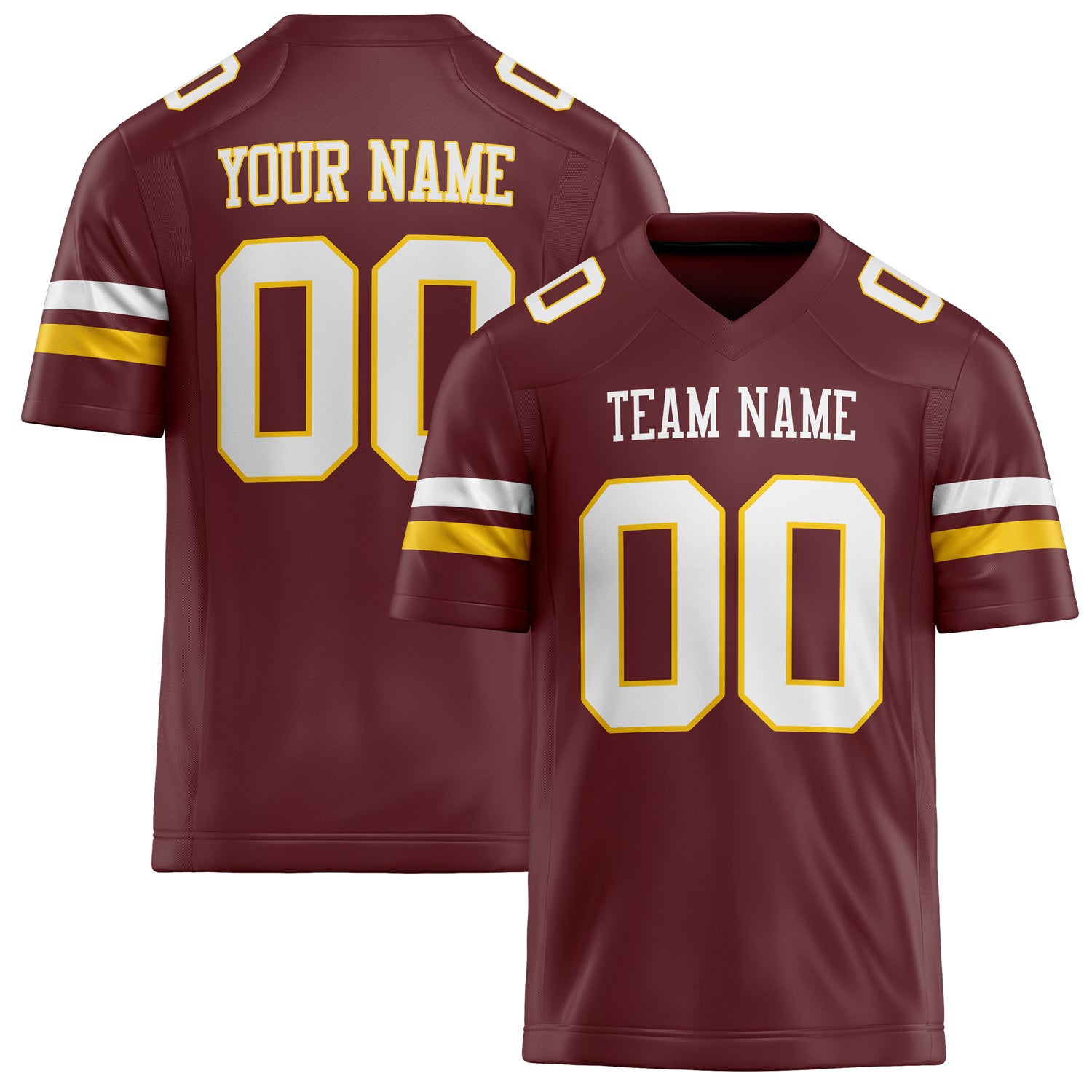 Personalized Burgundy White Solid Colour Football Jersey FT02240730BU069