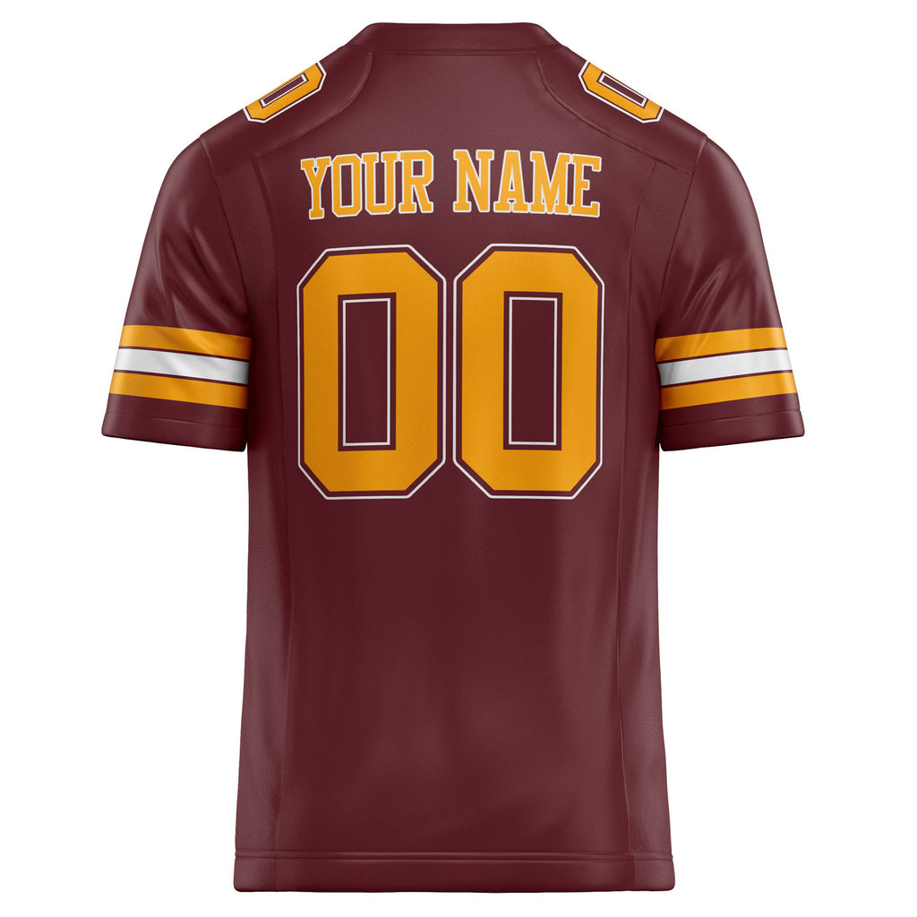 Personalized Burgundy & cream Solid Colour Football Jersey