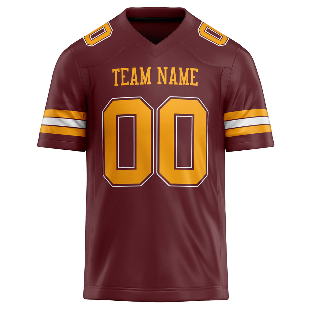 Personalized Burgundy & cream Solid Colour Football Jersey