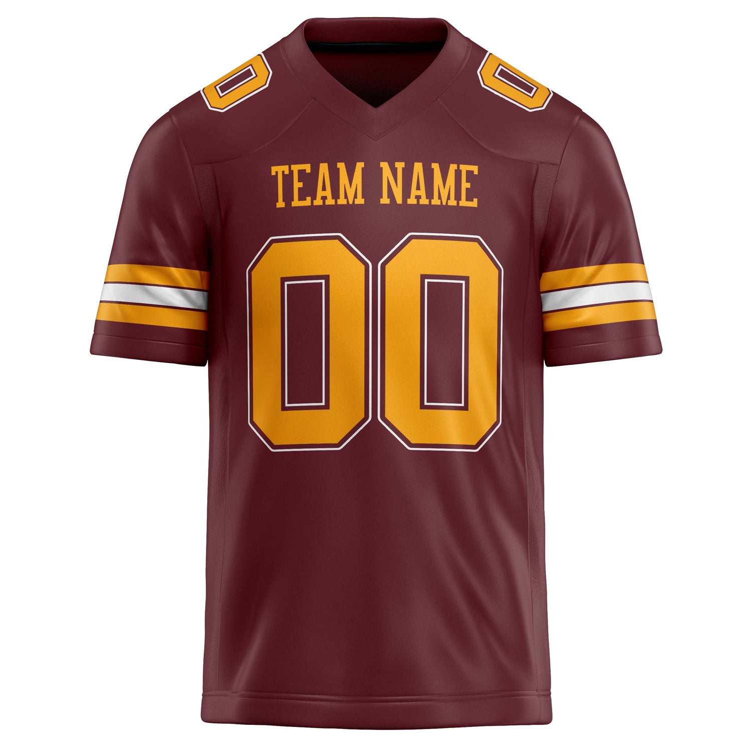Personalized Burgundy & cream Solid Colour Football Jersey