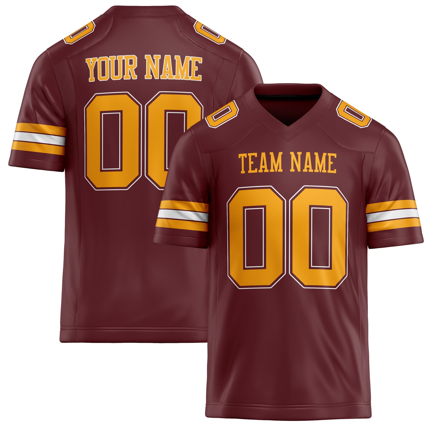 Personalized Burgundy cream Solid Colour Football Jersey FT02240730BU070