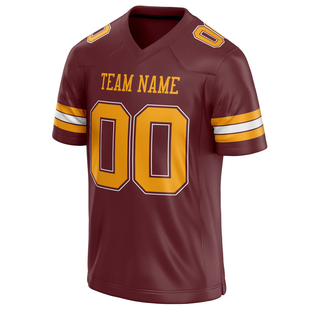 Personalized Burgundy & cream Solid Colour Football Jersey
