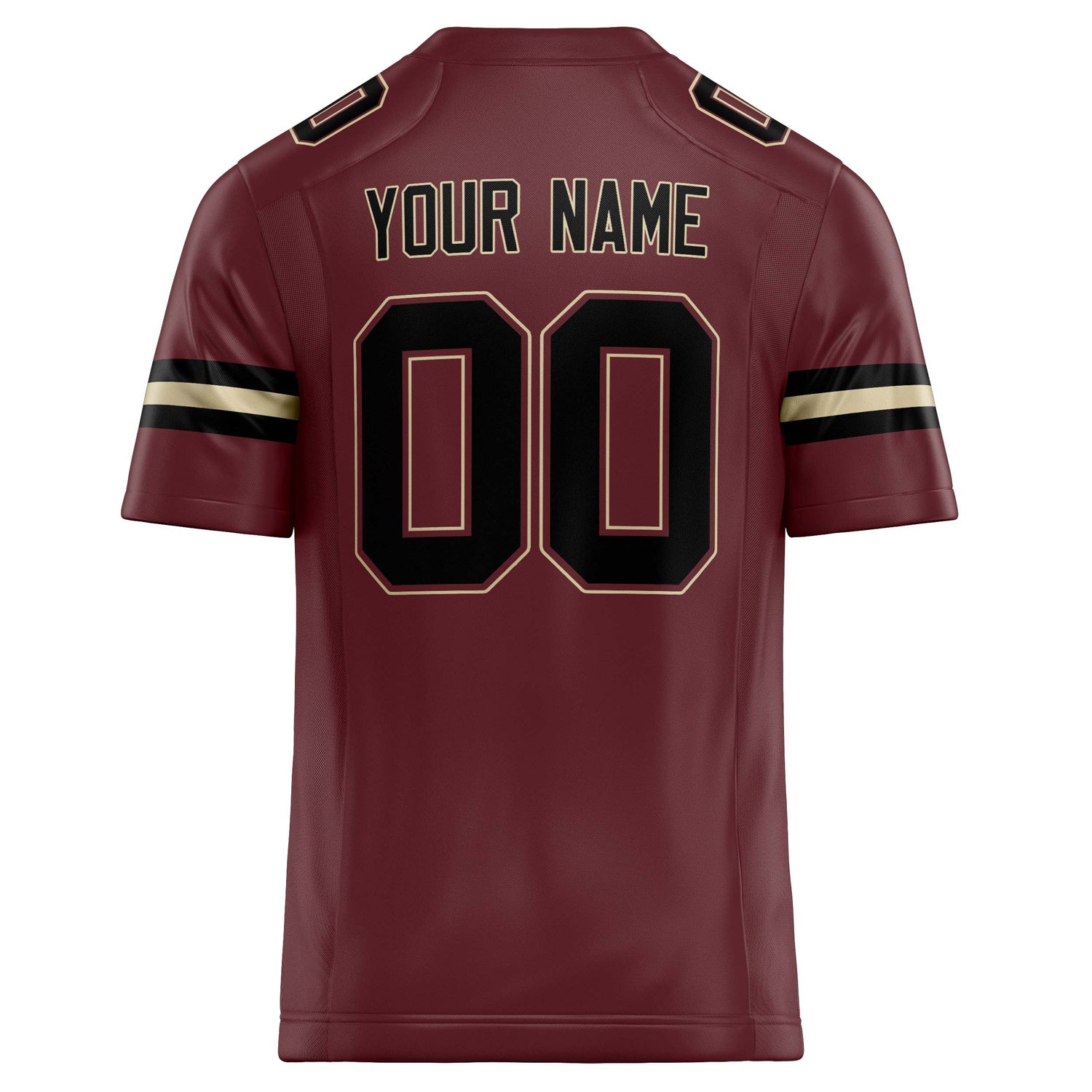 Personalized Burgundy & Black Solid Colour Football Jersey