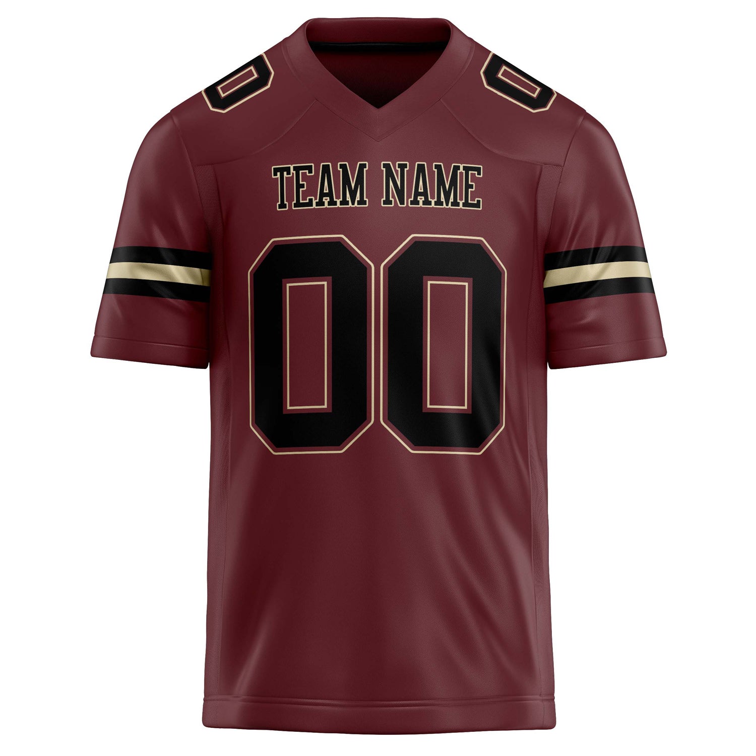 Personalized Burgundy & Black Solid Colour Football Jersey