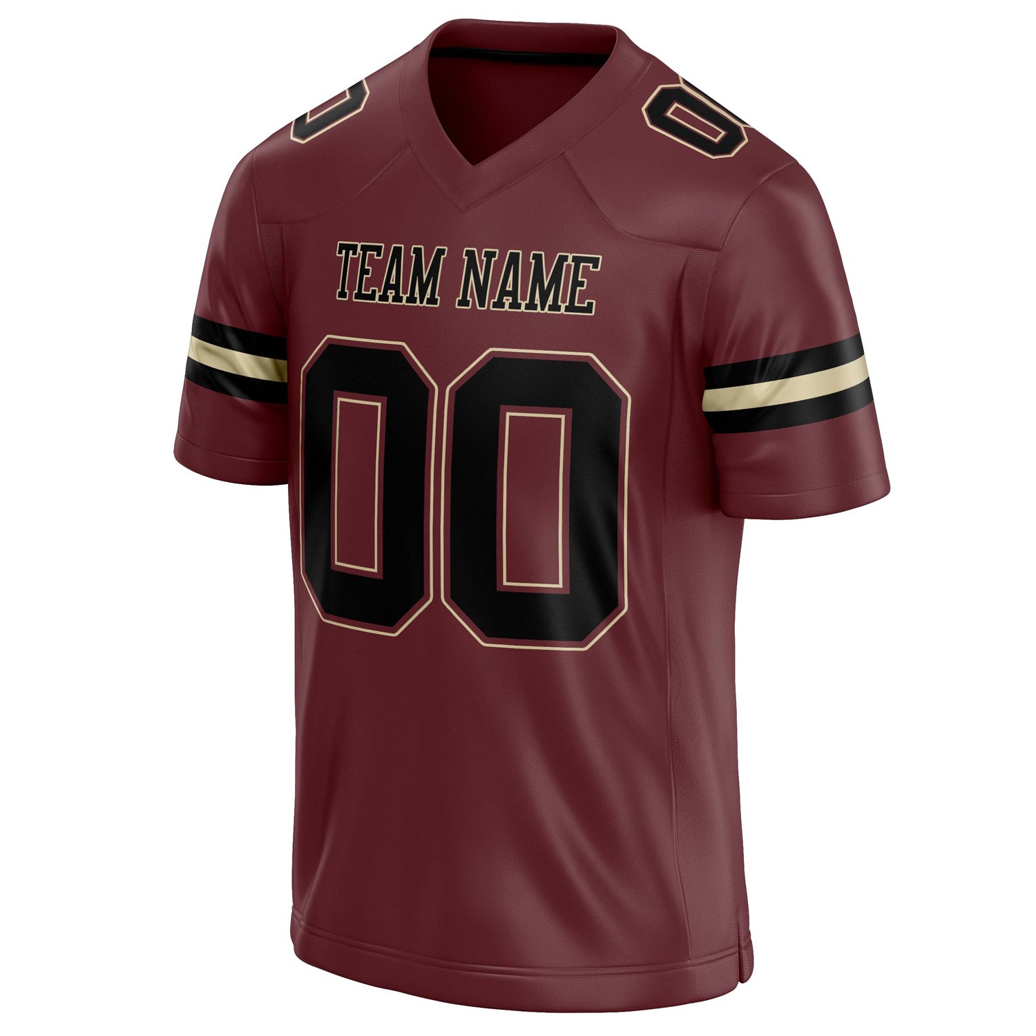 Personalized Burgundy & Black Solid Colour Football Jersey