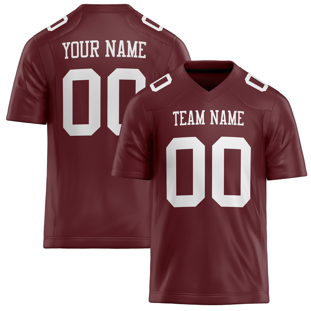 Personalized Burgundy White Solid Colour Football Jersey FT02240730BU072