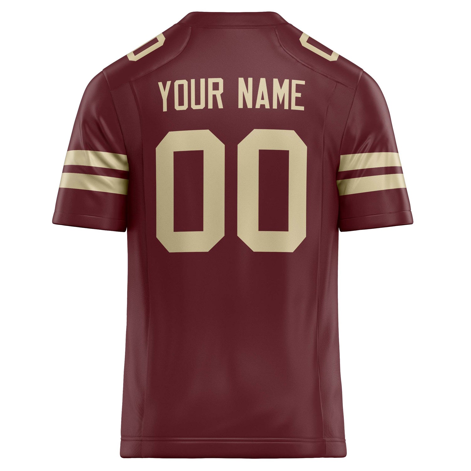 Personalized Burgundy & cream Solid Colour Football Jersey