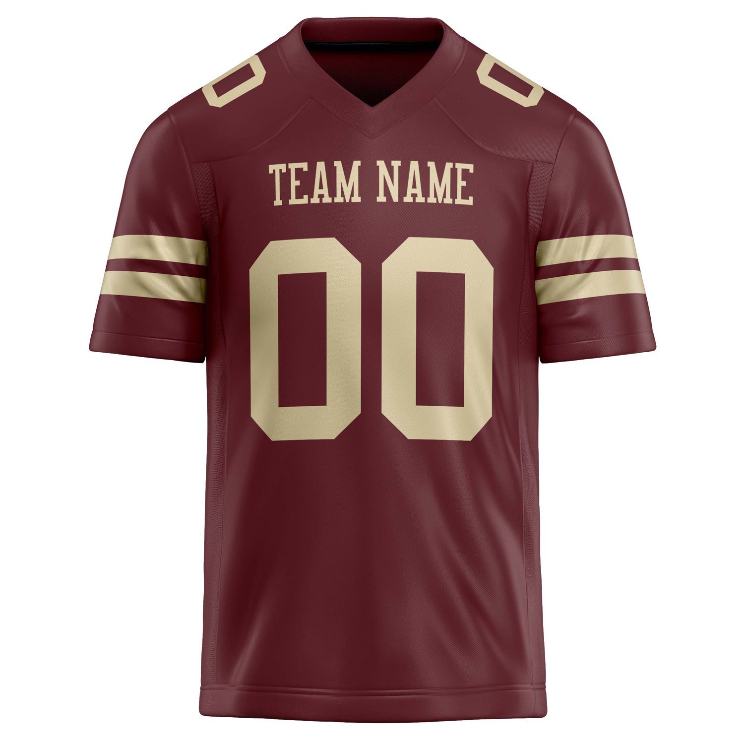 Personalized Burgundy & cream Solid Colour Football Jersey