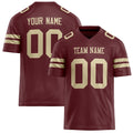 Personalized Burgundy cream Solid Colour Football Jersey FT02240730BU073