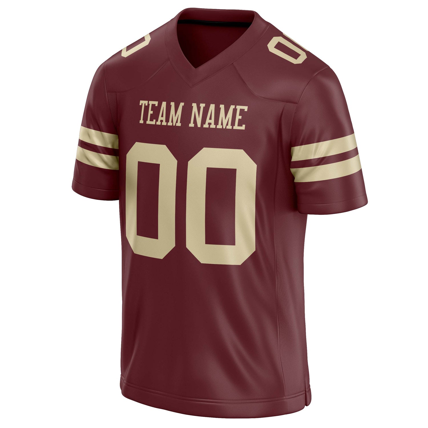 Personalized Burgundy & cream Solid Colour Football Jersey
