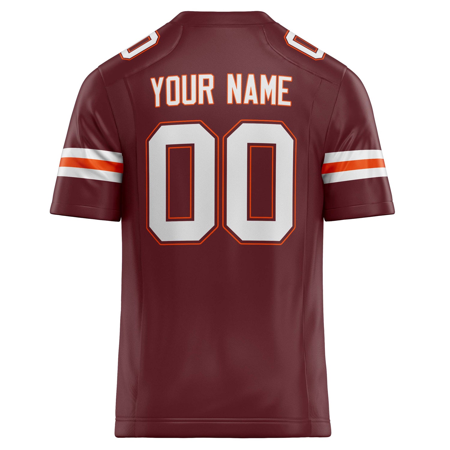 Personalized Burgundy & White Solid Colour Football Jersey