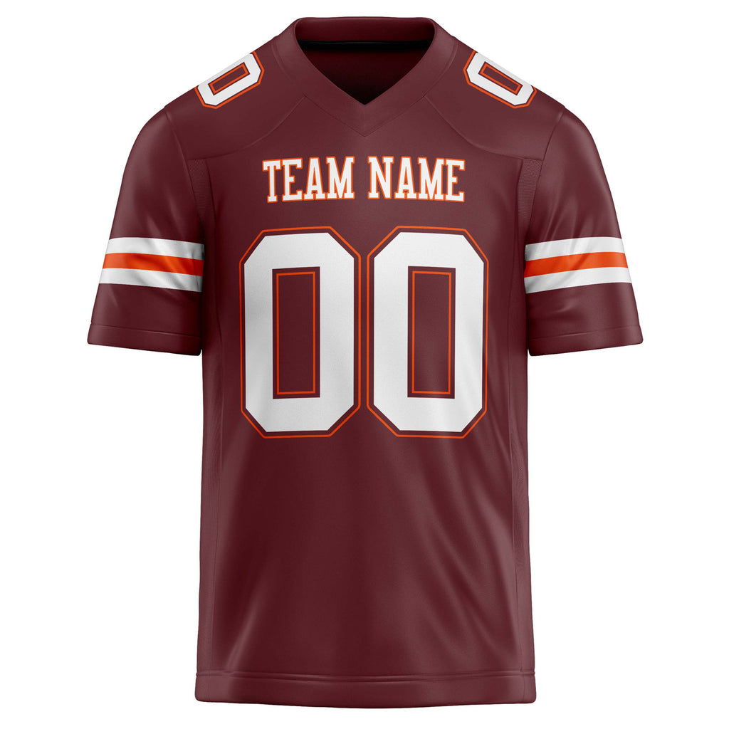 Personalized Burgundy & White Solid Colour Football Jersey