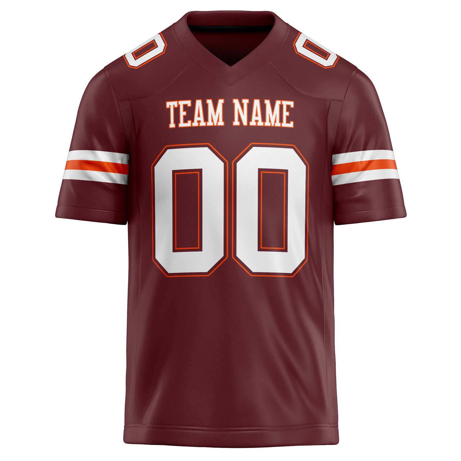 Personalized Burgundy & White Solid Colour Football Jersey