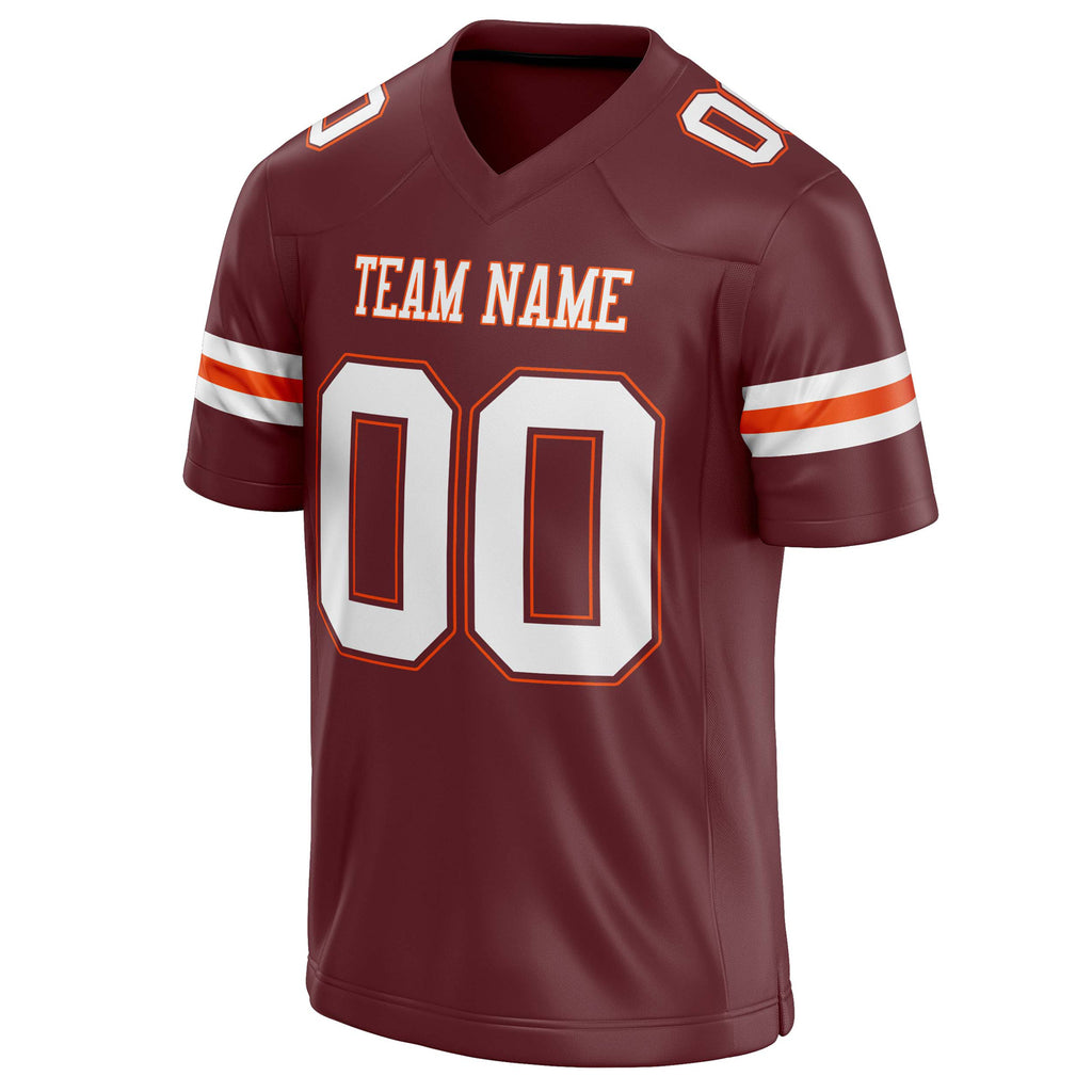 Personalized Burgundy & White Solid Colour Football Jersey