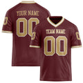 Personalized Burgundy old gold Solid Colour Football Jersey FT02240730BU075