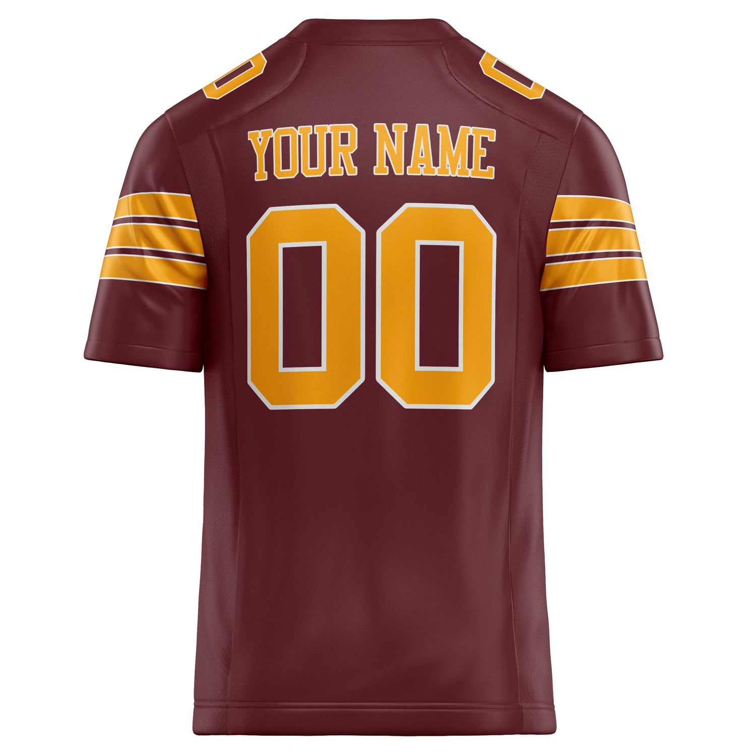 Personalized Burgundy & orange Solid Colour Football Jersey