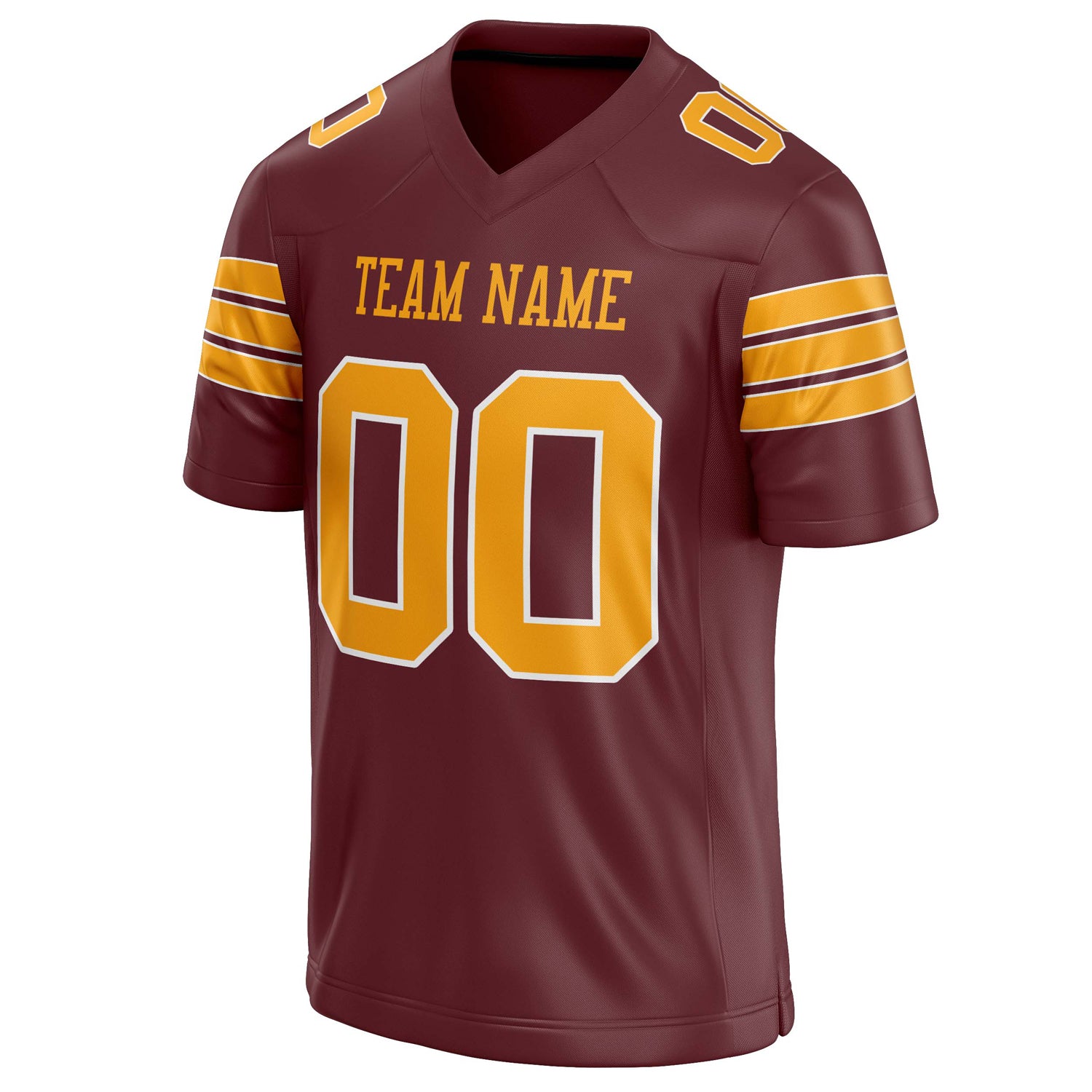 Personalized Burgundy & orange Solid Colour Football Jersey