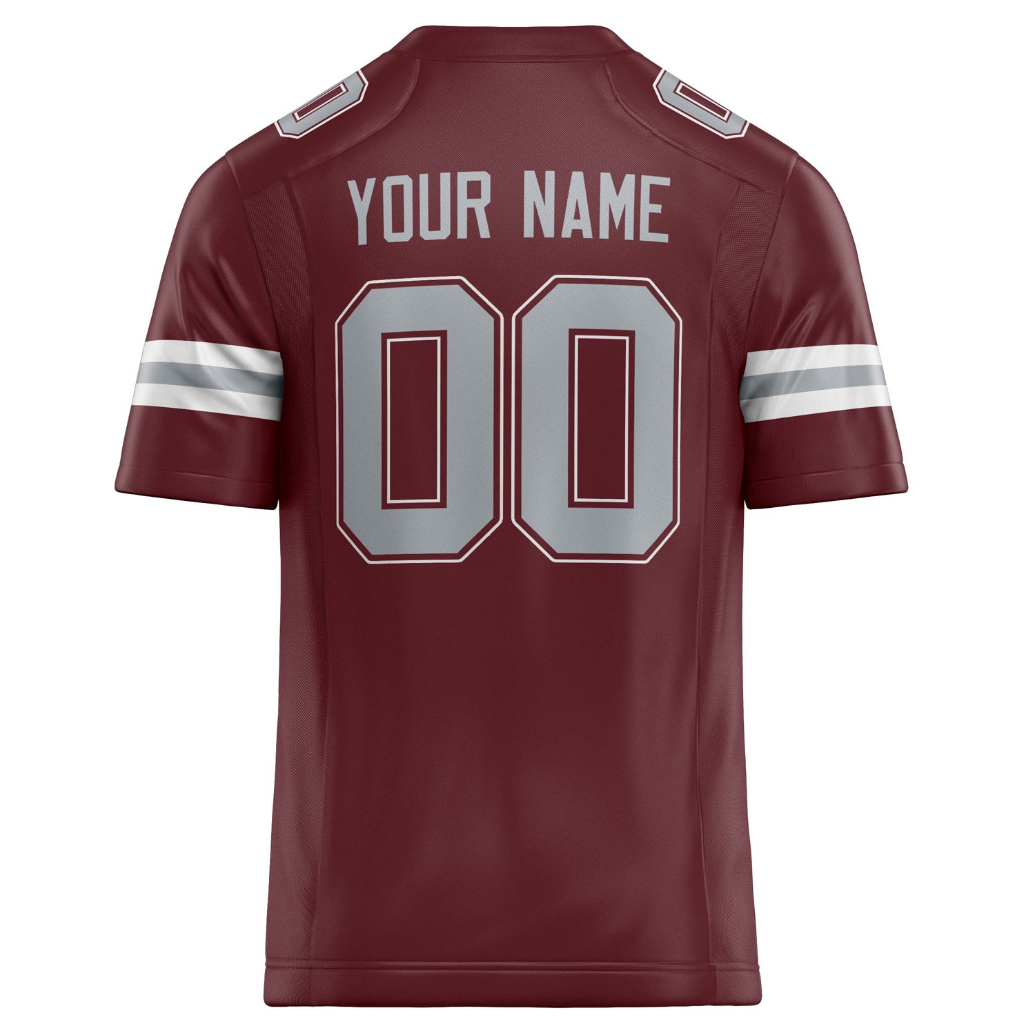 Personalized Burgundy & gray Solid Colour Football Jersey