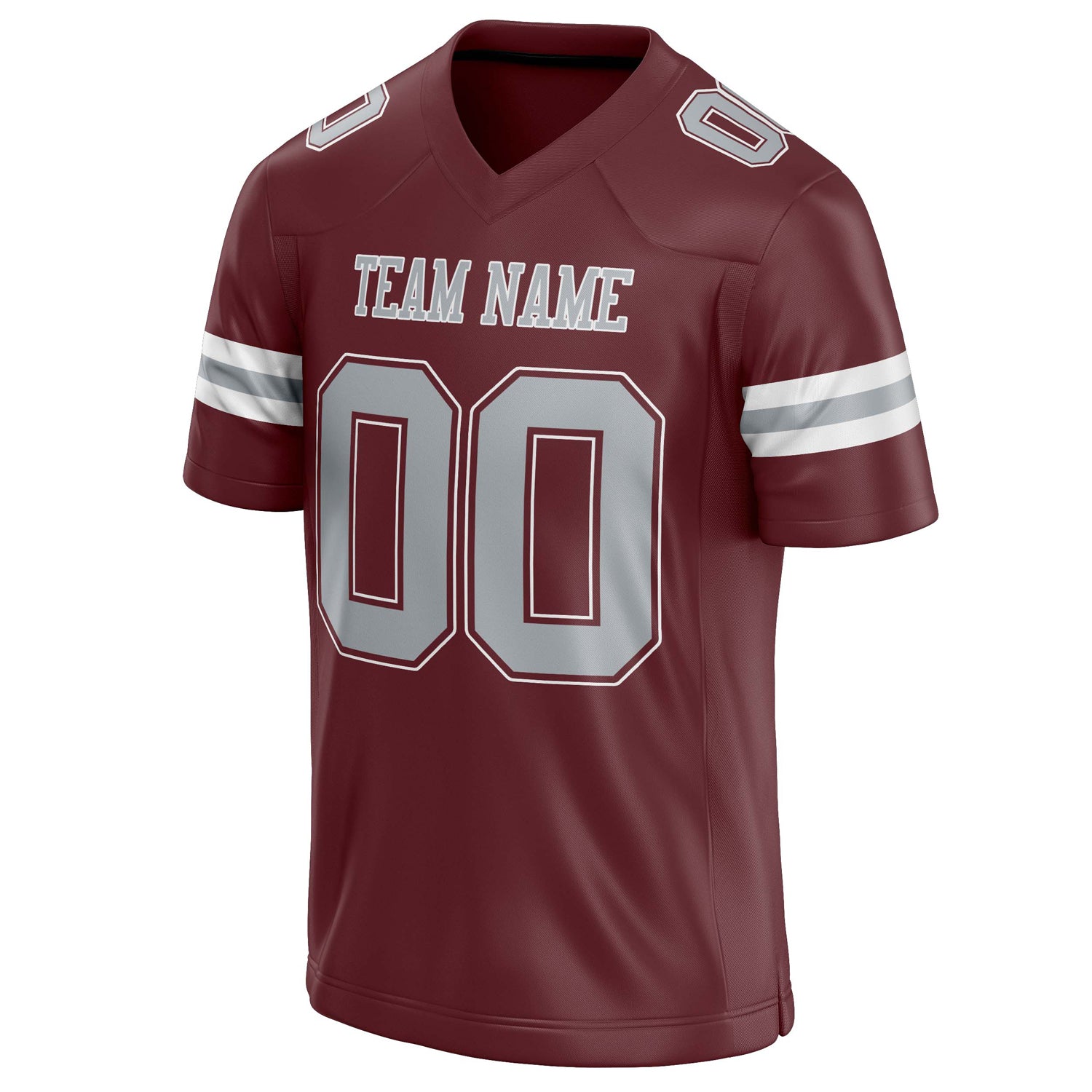 Personalized Burgundy & gray Solid Colour Football Jersey