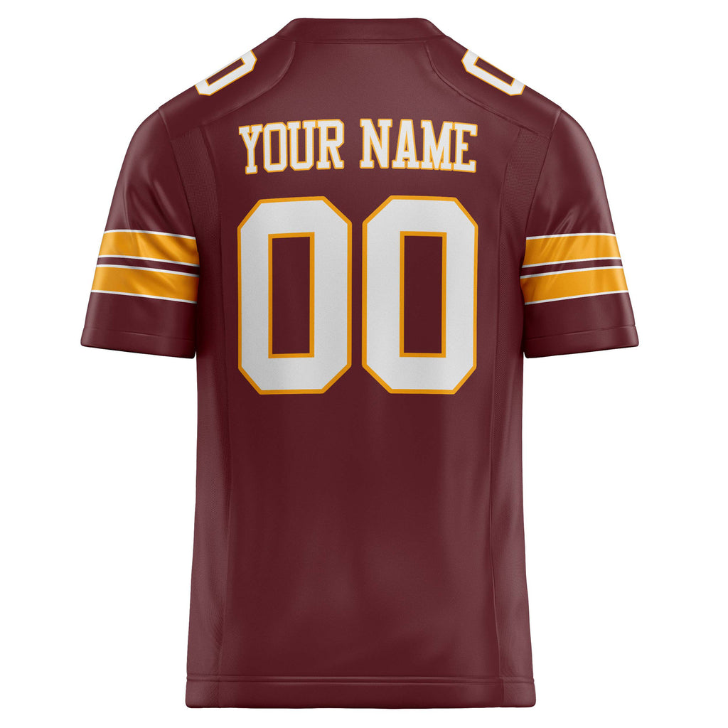 Personalized Burgundy & White Solid Colour Football Jersey