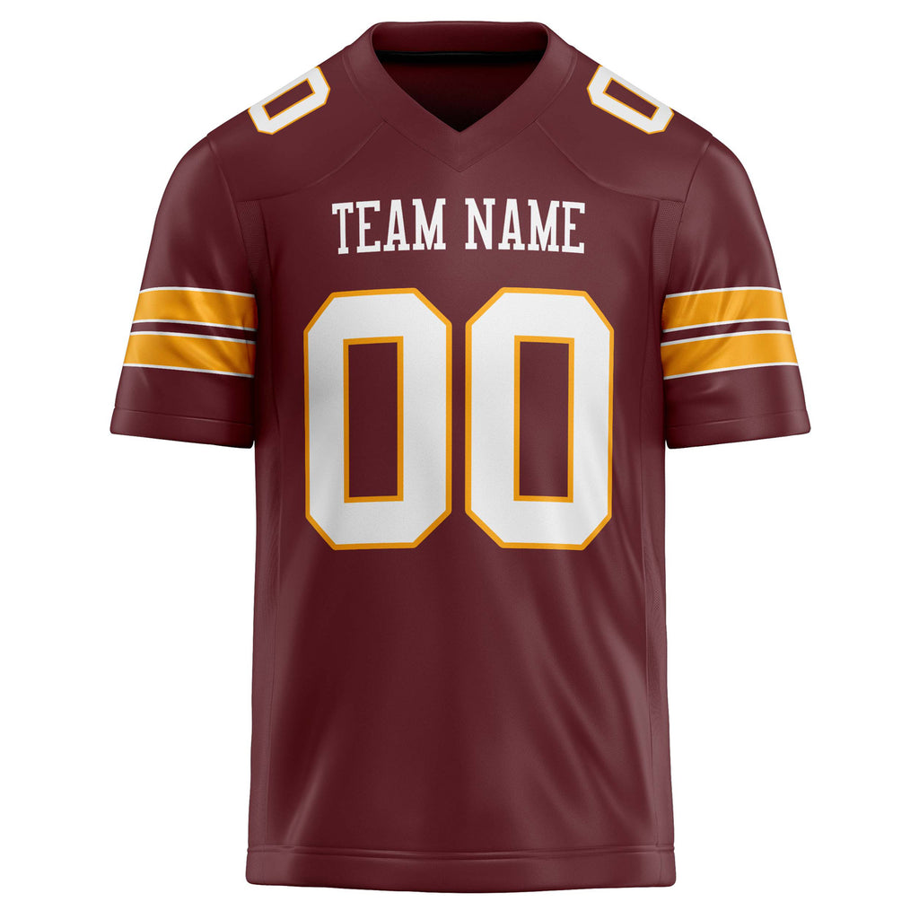 Personalized Burgundy & White Solid Colour Football Jersey
