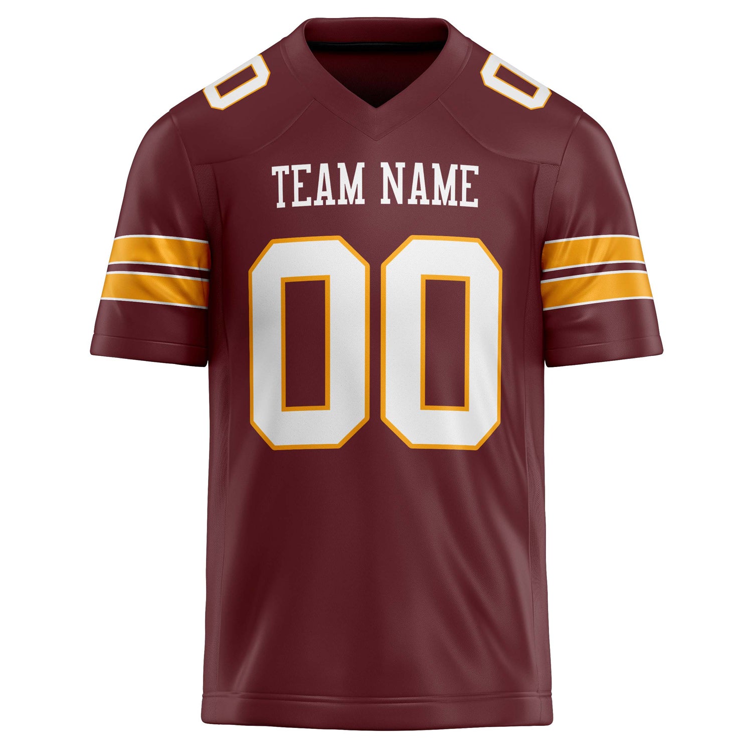Personalized Burgundy & White Solid Colour Football Jersey