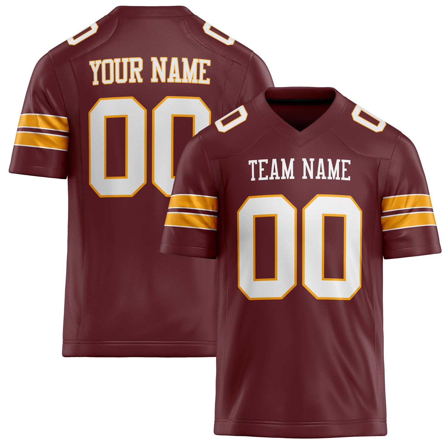 Personalized Burgundy White Solid Colour Football Jersey FT02240730BU078