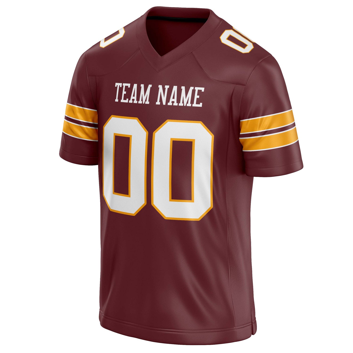 Personalized Burgundy & White Solid Colour Football Jersey